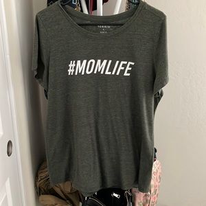 #MOMLIFE SLIM FIT CREW TEE - TRIBLEND OLIVE GREEN